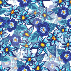 Handdrawn floral seamless pattern