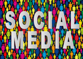 Fondo abstracto oscuro con las palabras social media