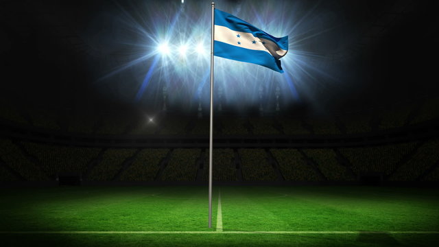 Honduras national flag waving on flagpole