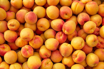Fototapeta premium Background of fresh apricots