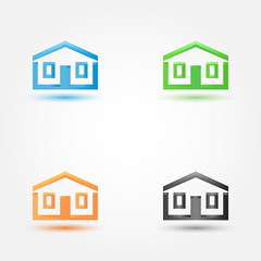 Abstract house real estate symbol - vector building (house) silh