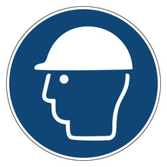 Mandatory action sign, Ware head protection