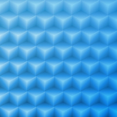 Abstract vector shape blue background made with isometric cubes