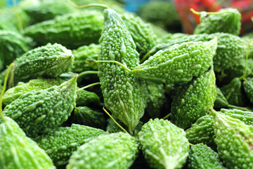 Close-up of vegetable bitter melon.