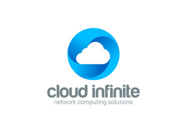Web Cloud computing infinity network vector logo design icon