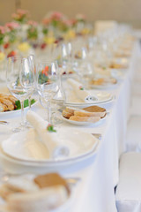 Row of Glasses and Plates