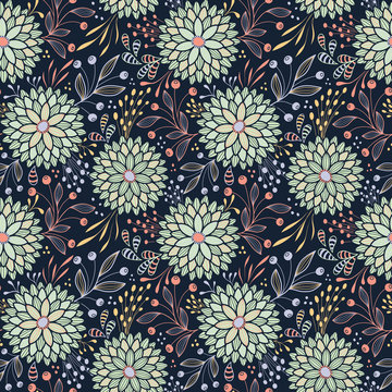 Fototapeta Seamless floral pattern
