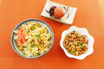 一膳のご飯と梅干