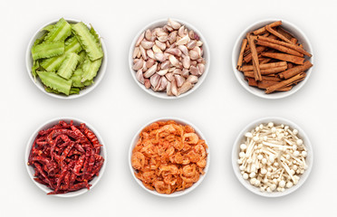 composite with many different varieties of ingredients