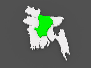 Map of Dhaka. Bangladesh.