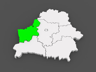 Fototapeta premium Map of Grodno region. Belarus.