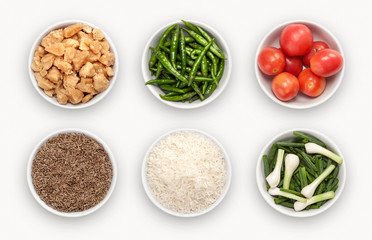 composite with many different varieties of ingredients