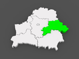 Obraz premium Map of Mogilev region. Belarus.