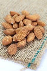 nutrition food almond isolated on white background