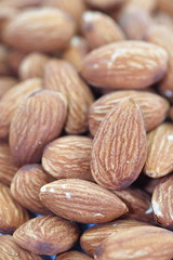 Close - up heathy food almonds seed