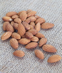 Close - up heathy food almonds seed
