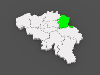 Obraz premium Map of Limburg. Belgium.