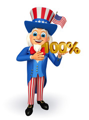Uncle Sam with with 100 percent