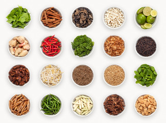 composite with many different varieties of ingredients