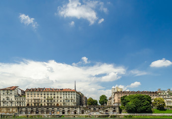 Turin (Torino), river Po and Murazzi