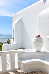 Outside a stylish whitewashed house in Mykonos © tobago77