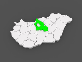 Map of Pest. Hungary.