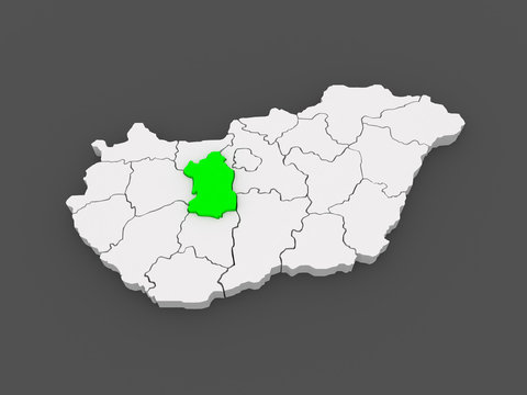 Map of Fejer. Hungary.
