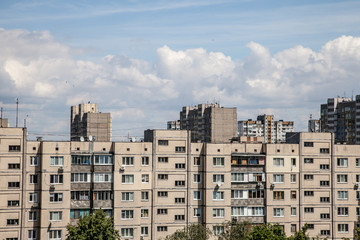 Fototapeta na wymiar View from rooftop of residential community
