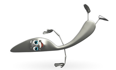 Knife character is jumping