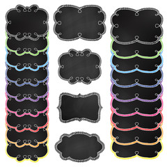 Vector Set of White and Rainbow Chalkboard Frames - 67498242