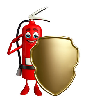 Fire Extinguisher character with shield