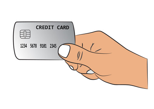 Hand with the credit card vector illustration