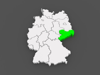 Obraz premium Map of Saxony. Germany.