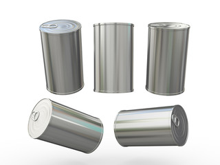 blank aluminum tin can packaging with pull tab, clipping path in