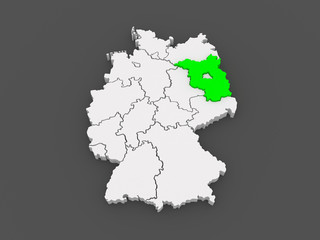 Map of Brandenburg. Germany.