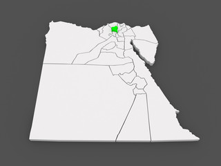 Map of Gharbia. Egypt.