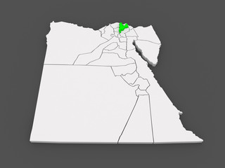 Fototapeta premium Map of Dakahlia. Egypt.
