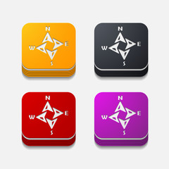 square button: compass