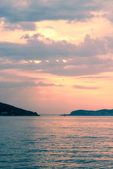 Marmara Sea over sunset