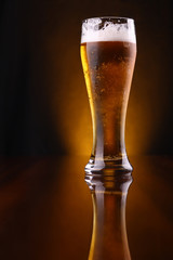 Glass of light beer