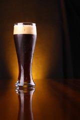 Glass of dark beer