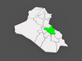 Map of Wasit. Iraq.