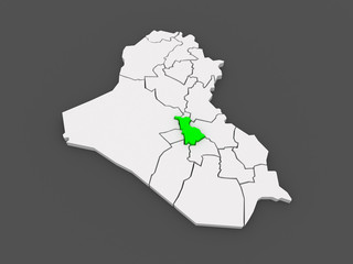 Map of Babil. Iraq.