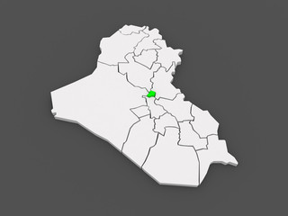 Map of Baghdad. Iraq.