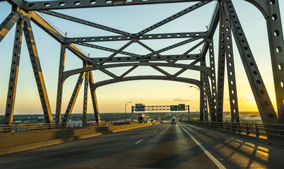   view of the Baton Rouge bridge on Interstate Ten over the Miss