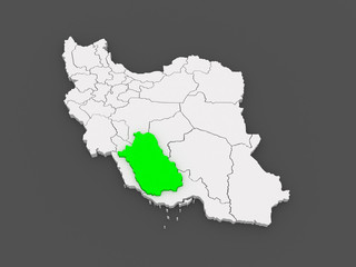 Fototapeta na wymiar Map of Farce. Iran.