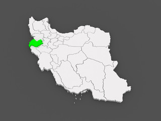 Obraz premium Map of Kermanshah. Iran.