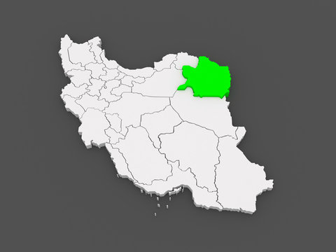 Map of Razavi Khorasan. Iran
