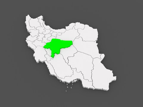 Map of Isfahan. Iran.