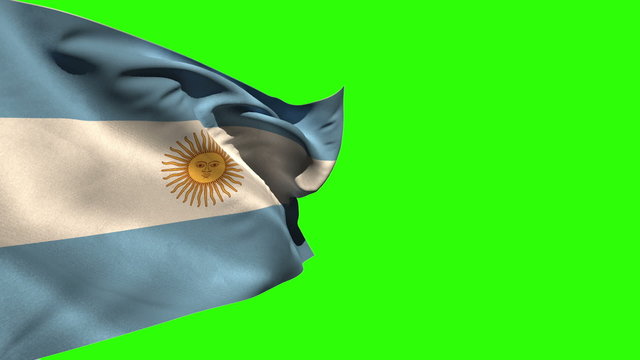 Large argentina national flag blowing